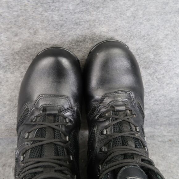 Thorogood Shoes Mens 8.5 Boots Work Comp Toe Leather Zip Lace Up Wide Fit Black